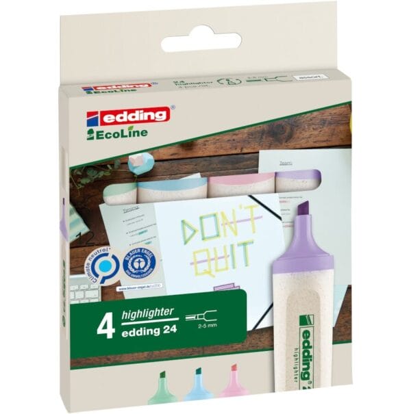 Zvýrazňovač Edding EcoLine (sada 4 ks) - Obrázek 1